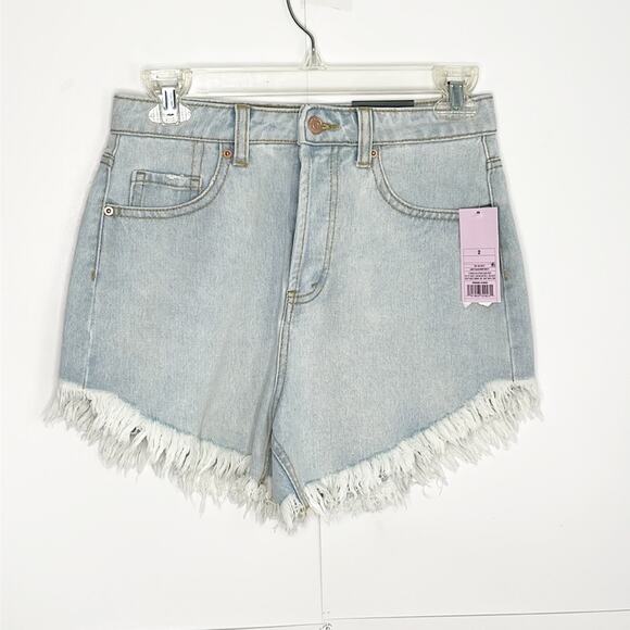 Wild Fable High Rise Frayed Hem Denim Shorts - Picture 2 of 9